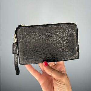 Coach Black Leather Wristlet